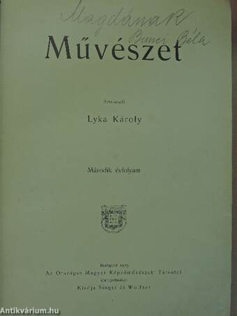 Művészet 1903/1-6.