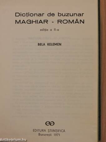 Dictionar de buzunar Maghiar-Roman