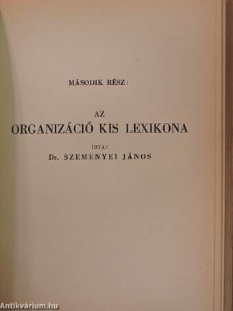 A könyvvitel és az organizáció kis lexikona