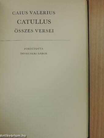 Caius Valerius Catullus összes versei