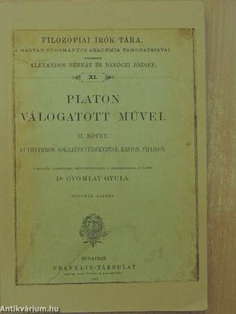 Platon válogatott művei II.