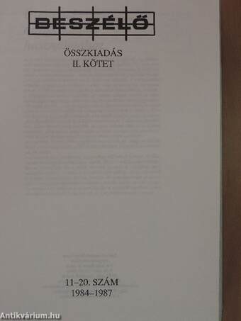 Beszélő összkiadás II.