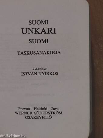 Suomi-Unkari-Suomi Taskusanakirja