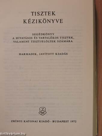 Tisztek kézikönyve