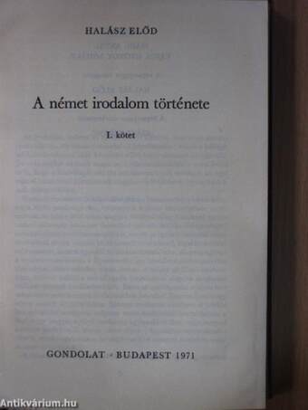 A német irodalom története I. (töredék)