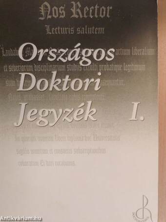 Országos Doktori Jegyzék I.