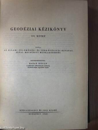 Geodéziai kézikönyv III.