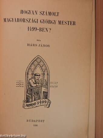 Hogyan számolt magyarországi György mester 1499-ben?