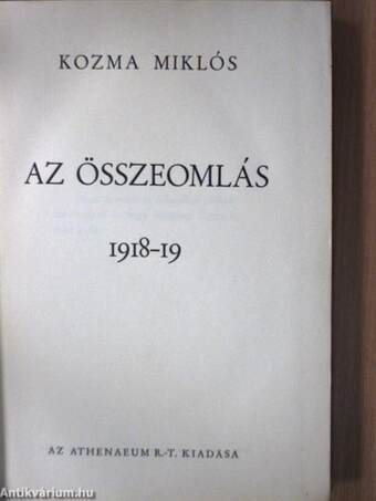 Az összeomlás 1918-19