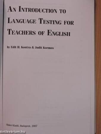 An Introduction to Language Testing for Teachers of English