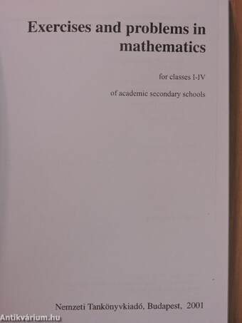 Exercises and problems in Mathematics for classes I-IV