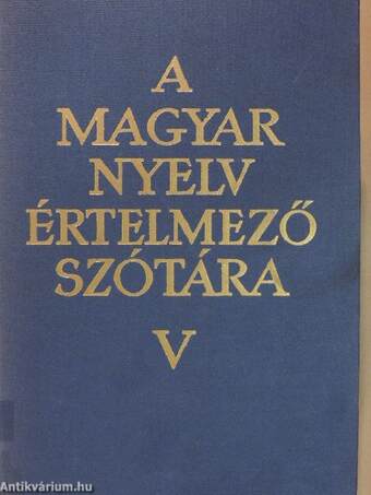 A magyar nyelv értelmező szótára V. (töredék)