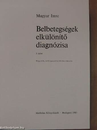 Belbetegségek elkülönítő diagnózisa 3. (töredék)