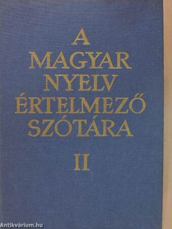 A magyar nyelv értelmező szótára II. (töredék)