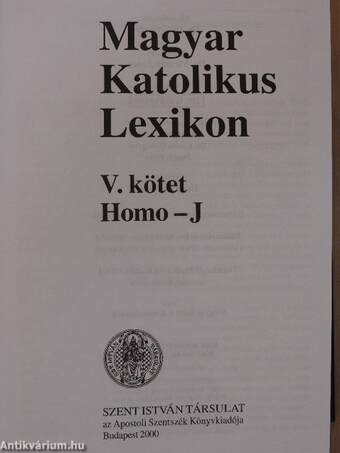 Magyar Katolikus Lexikon V. (töredék)