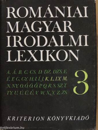 Romániai magyar irodalmi lexikon 3. (töredék)