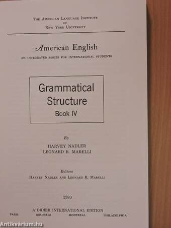 Grammatical Structure Book IV.