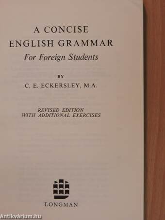 A Concise English Grammar for Foreign Students