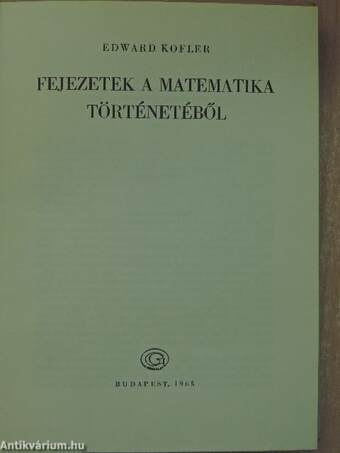 Fejezetek a matematika történetéből