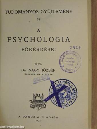 A psychologia főkérdései