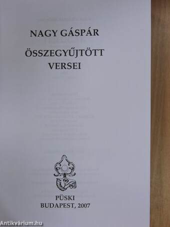 Nagy Gáspár összegyűjtött versei