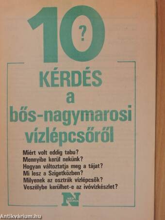 10 kérdés a bős-nagymarosi vízlépcsőről