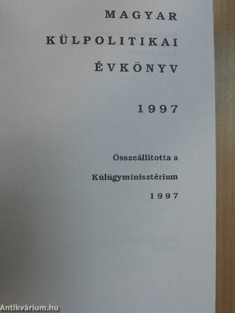 Magyar Külpolitikai Évkönyv 1997.