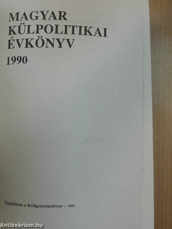 Magyar Külpolitikai Évkönyv 1990.