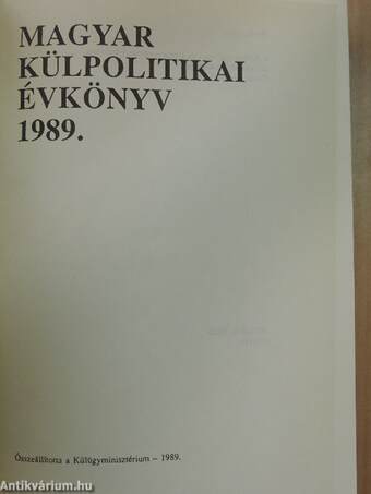 Magyar Külpolitikai Évkönyv 1989