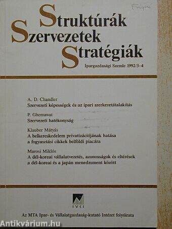 Struktúrák, Szervezetek, Stratégiák 1992/3-4.