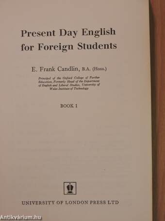 Present Day English for Foreign Students - Book 1.