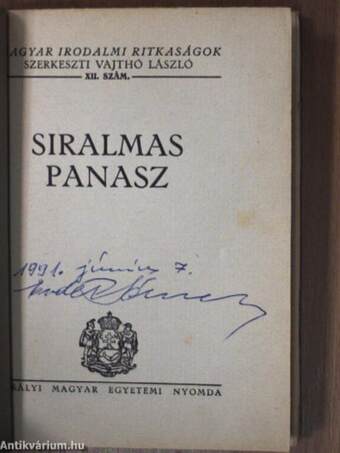 Siralmas panasz