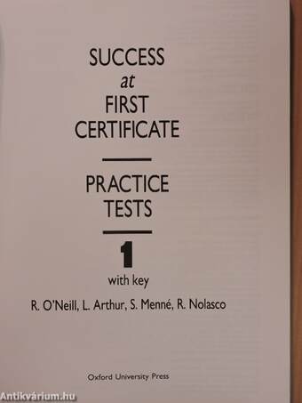 Success at First Certificate - Practice tests 1 with key