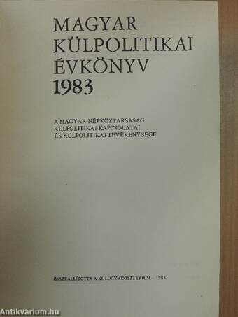 Magyar Külpolitikai Évkönyv 1983.