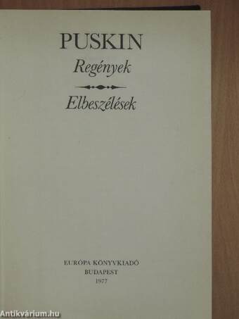 Regények/Elbeszélések