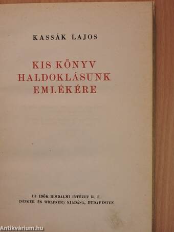 Kis könyv haldoklásunk emlékére