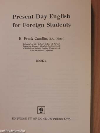 Present Day English for Foreign Students Book 1.