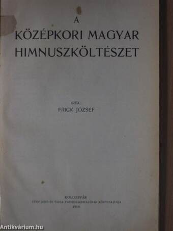 A középkori magyar himnuszköltészet