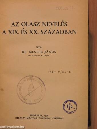 Az olasz nevelés a XIX. és XX. században