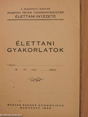 Élettani gyakorlatok