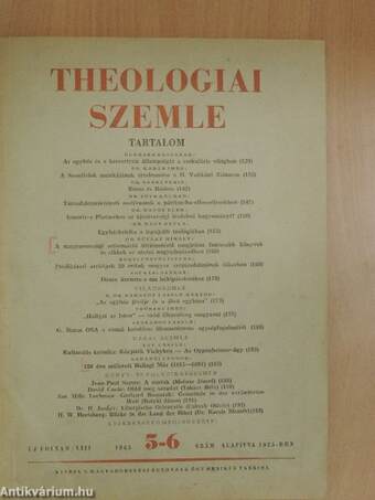 Theologiai Szemle 1965. május-június