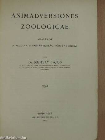 Animadversiones zoologicae