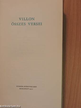 Villon összes versei