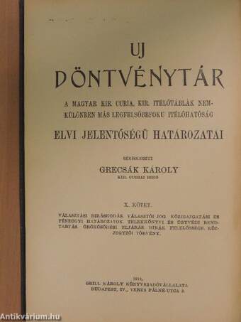 Választási biráskodás. Választói jog. Közigazgatási és pénzügyi határozatok. Telekkönyvi és ügyvédi rendtartás. Örökösödési eljárás. Birák felelőssége. Közjegyzői törvény