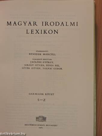 Magyar Irodalmi Lexikon III. (töredék)