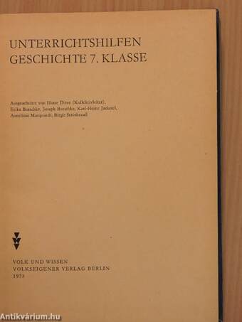 Unterrichtshilfen - Geschichte 7. Klasse