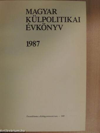 Magyar Külpolitikai Évkönyv 1987.