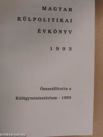 Magyar Külpolitikai Évkönyv 1993.