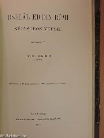 Értekezések a Magyar Tudományos Akadémia Nyelv- és Széptudományi Osztálya köréből XIX.