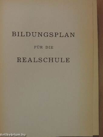 Bildungsplan für die Realschulen - Lehrplanheft 7/1984